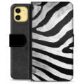 iPhone 11 Premium Flip Cover med Pung - Zebra