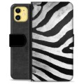 iPhone 11 Premium Flip Cover med Pung - Zebra