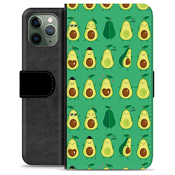 iPhone 11 Pro Premium Flip Cover med Pung - Avocadomønster
