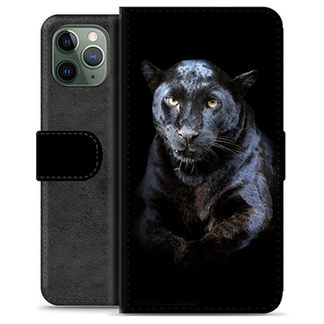 iPhone 11 Pro Premium Flip Cover med Pung - Sort Panter
