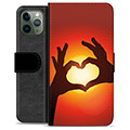 iPhone 11 Pro Premium Flip Cover med Pung - Hjertesilhuet