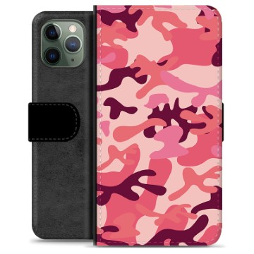 iPhone 11 Pro Premium Flip Cover med Pung - Pink Camouflage