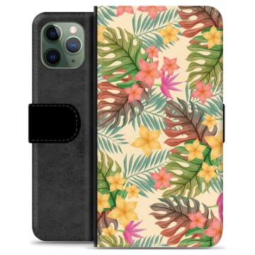 iPhone 11 Pro Premium Flip Cover med Pung - Lyserøde Blomster