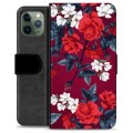 iPhone 11 Pro Premium Flip Cover med Pung - Vintage Blomster