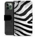 iPhone 11 Pro Premium Flip Cover med Pung - Zebra