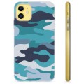 iPhone 11 TPU Cover - Blå Camouflage