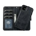 iPhone 11 Vintage 2-i-1 Etui M. Aftageligt Cover - sort