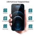 iPhone 12/12 Pro Lippa 2.5D Skærmbeskyttelse Hærdet Glas - 9H - sort kant