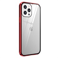 iPhone 12/12 Pro Magnetisk Cover med Skærmbeskyttelse Hærdet Glas - Rød