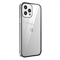 iPhone 12/12 Pro Magnetisk Cover med Skærmbeskyttelse Hærdet Glas - Sølv