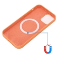 iPhone 12 Mini Liquid Silikone Cover - MagSafe Kompatibel - Orange