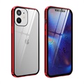 iPhone 12 Mini Magnetisk Cover med Hærdet glas skærmbeskyttelse - Rød