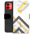 iPhone 12 mini Premium Flip Cover med Pung - Abstrakt Marmor