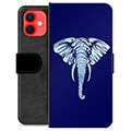 iPhone 12 mini Premium Flip Cover med Pung - Elefant