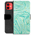 iPhone 12 mini Premium Flip Cover med Pung - Grøn Mynte