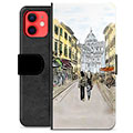 iPhone 12 mini Premium Flip Cover med Pung - Italiensk Gade
