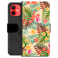 iPhone 12 mini Premium Flip Cover med Pung - Lyserøde Blomster