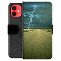 iPhone 12 mini Premium Flip Cover med Pung - Storm