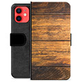 iPhone 12 mini Premium Flip Cover med Pung - Træ