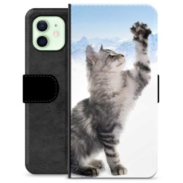 iPhone 12 Premium Flip Cover med Pung - Kat