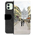 iPhone 12 Premium Flip Cover med Pung - Italiensk Gade