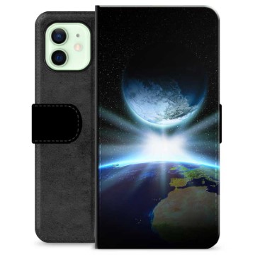 iPhone 12 Premium Flip Cover med Pung - Verdensrum