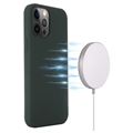 iPhone 12/12 Pro Liquid Silikone Cover - MagSafe Kompatibel - Mørkegrøn