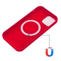 iPhone 12/12 Pro Liquid Silikone Cover - MagSafe Kompatibel - Rød