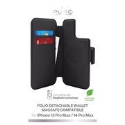 iPhone 12 Pro Max/14 Plus/15 Pro Max Puro Folio-etui - MagSafe-kompatibelt - sort