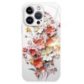 iPhone 12 Pro Max Hybrid Cover med blomsterbuket - hvid