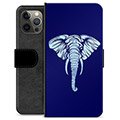 iPhone 12 Pro Max Premium Flip Cover med Pung - Elefant