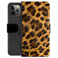 iPhone 12 Pro Max Premium Flip Cover med Pung - Leopard