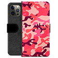 iPhone 12 Pro Max Premium Flip Cover med Pung - Pink Camouflage