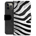 iPhone 12 Pro Max Premium Flip Cover med Pung - Zebra