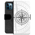 iPhone 12 Pro Premium Flip Cover med Pung - Kompas