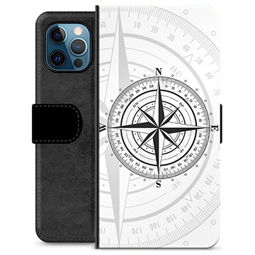 iPhone 12 Pro Premium Flip Cover med Pung - Kompas