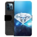 iPhone 12 Pro Premium Flip Cover med Pung - Diamant