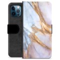 iPhone 12 Pro Premium Flip Cover med Pung - Elegant Marmor