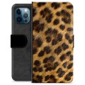 iPhone 12 Pro Premium Flip Cover med Pung - Leopard