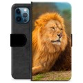 iPhone 12 Pro Premium Flip Cover med Pung - Løve