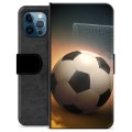 iPhone 12 Pro Premium Flip Cover med Pung - Fodbold