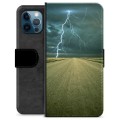 iPhone 12 Pro Premium Flip Cover med Pung - Storm