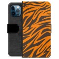 iPhone 12 Pro Premium Flip Cover med Pung - Tiger