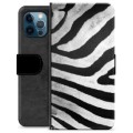 iPhone 12 Pro Premium Flip Cover med Pung - Zebra