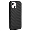 iPhone 13 Flip Cover - Karbonfiber - Sort