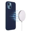 iPhone 13 Liquid Silikone Cover - MagSafe Kompatibel - Mørkeblå