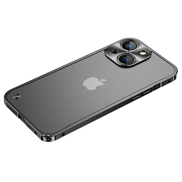 iPhone 13 Metal Bumper med Plast til Bagsiden - Sort