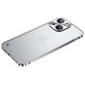 iPhone 13 Metal Bumper med Hærdet Glas til Bagsiden - Sølv