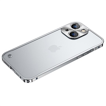 iPhone 13 Metal Bumper med Plast til Bagsiden - Sølv