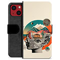 iPhone 13 Mini Premium Flip Cover med Pung - Abstrakt Collage
